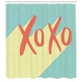 thumbnail image 3 of Ambesonne Xo Shower Curtain, Pop Art Style Retro Vibrant, 69"Wx84"L, Dark Coral Turquoise, 3 of 3