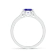 thumbnail image 2 of ANGARA Natural Oval Tanzanite Solitaire Ring with Diamonds in 14K White Gold for Women (Size-6x4mm) | December Birthstone, Birthday, Anniversary, Jewelry Gift for Women | Natural Tanzanite Ring, 2 of 8