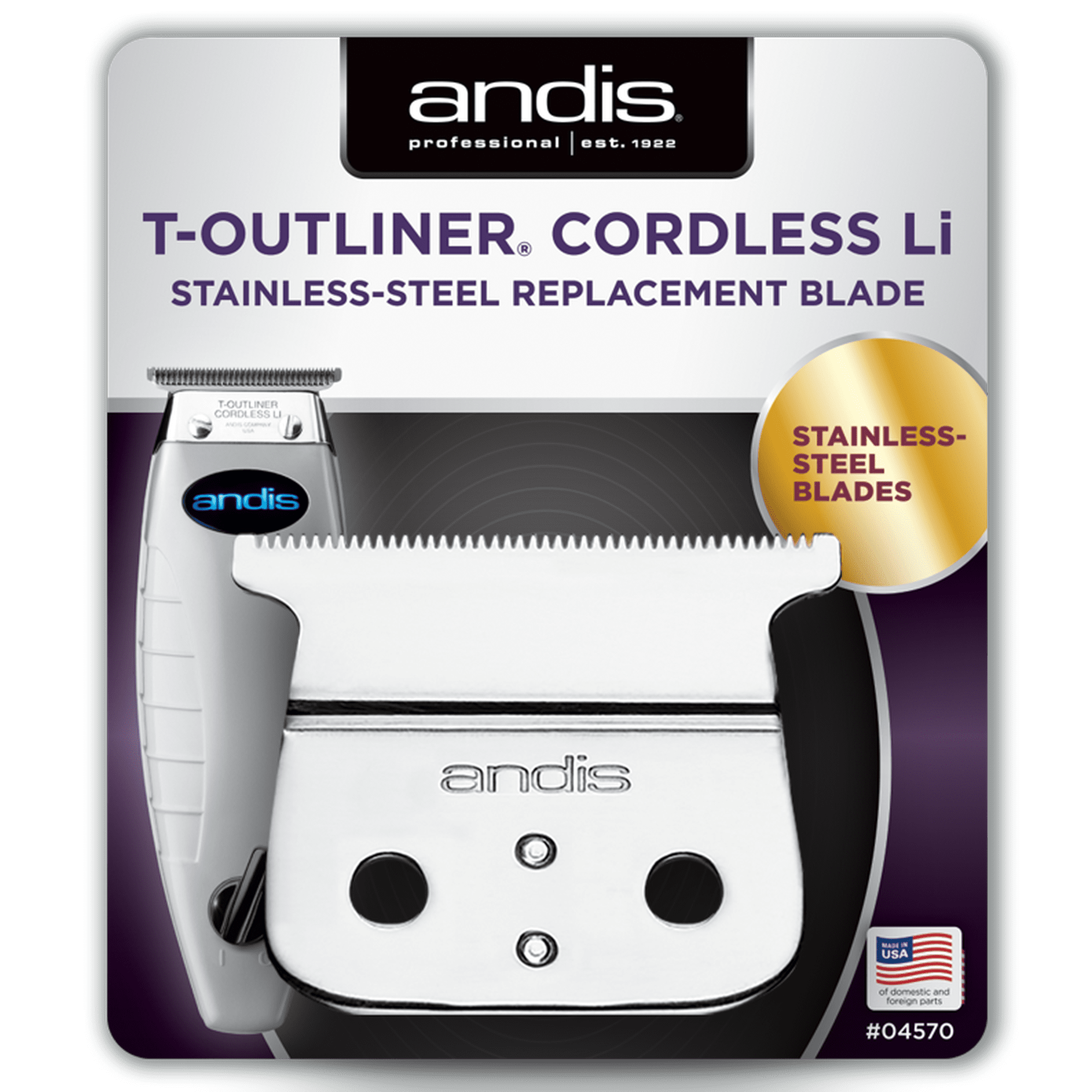 Andis T-Outliner Cordless Li Replacement Blade T-Blade 04535 Barber Hair Trimmer