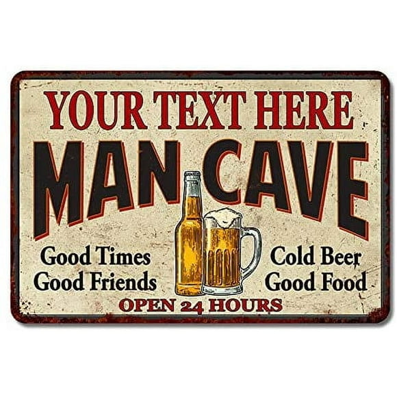 Mancave Signs Decorations Retro Vintage Wall Art Aluminum Pub Bar BBQ Rustic Home Beer Shed Dads Fathers Plaque Gift Size: 12 x 8 Inches