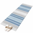 thumbnail image 2 of Blue Gray Stripes Runner Rug 2x6 FT,Non Slip Hallway Rugs,Contemporary Minimalist Abstract Lines Washable Soft Floor Carpet Throw Runner Carpet Long Rugs for Entryway Kitchen Bedside Sliding Door, 2 of 8