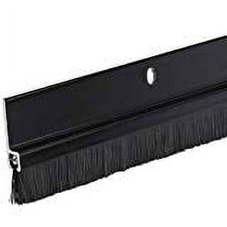 Randall Manufacturing 4 ft Black Brush Door Sweep for Gaps up to 1 in Aluminum Screw Mount 4 FT BS-100-BLK