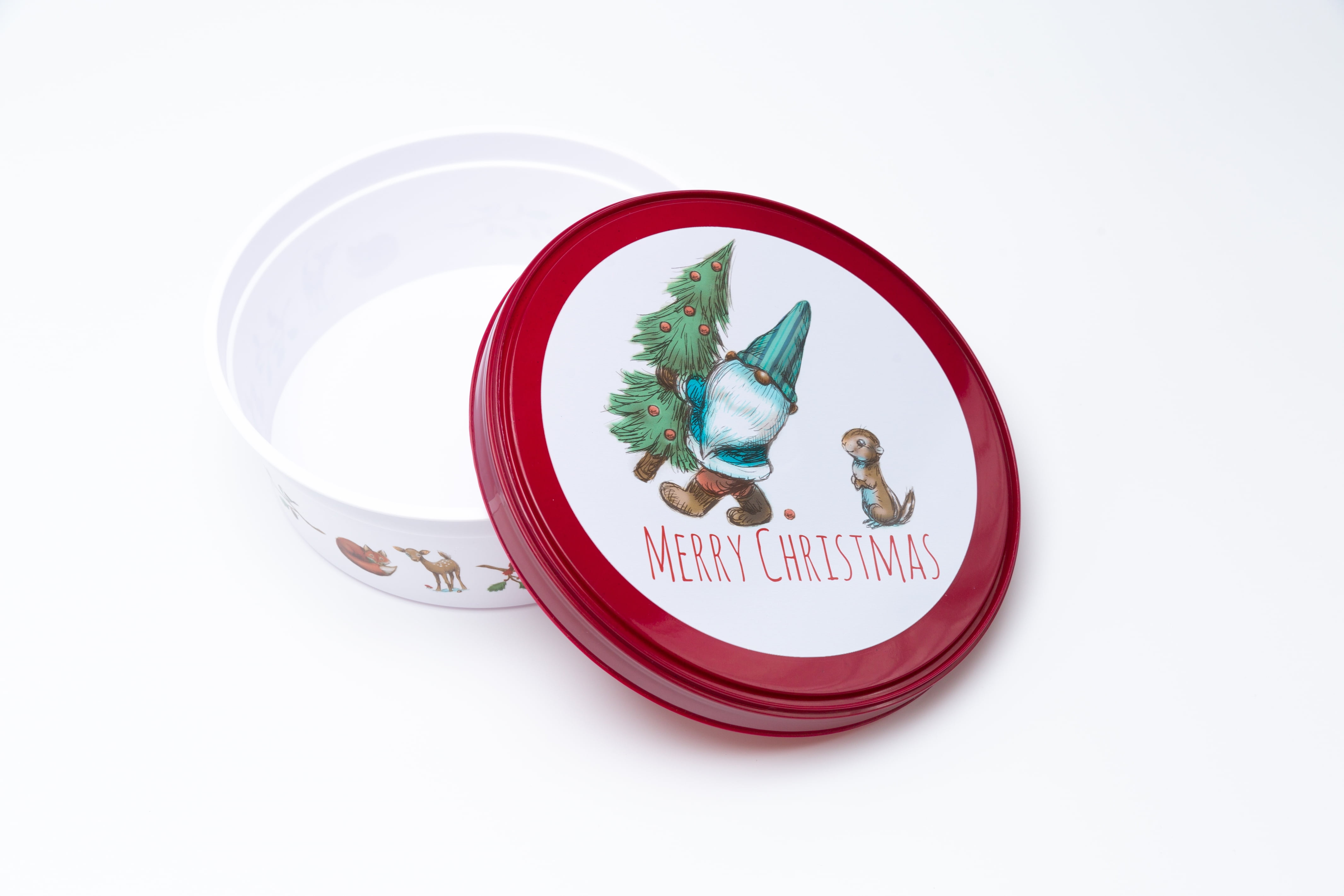 Holiday Time Plastic Snack Container, Santa Printing, 7 x 2.6 