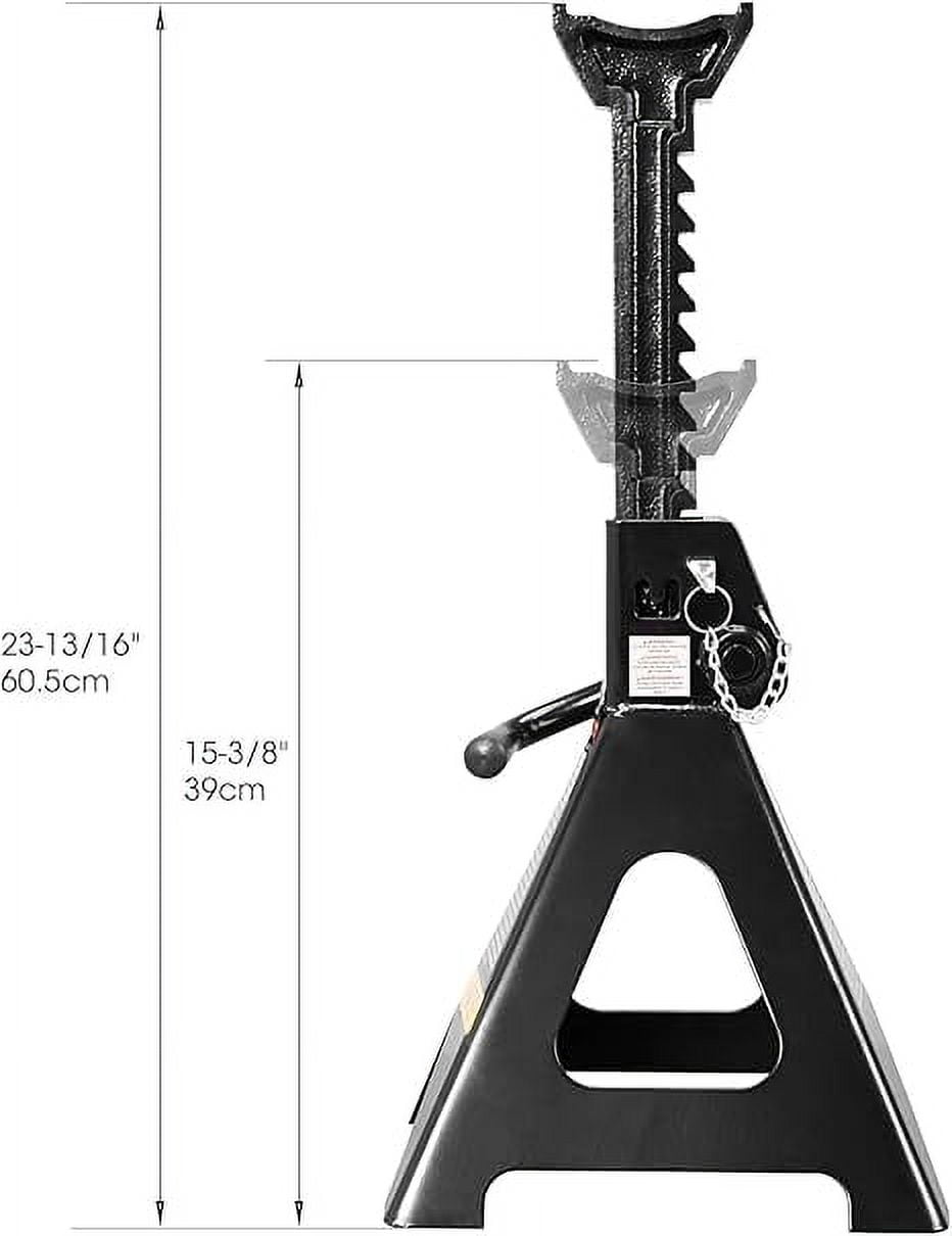 Big Red AT46002ABR Torin Double Locking Steel Jack Stands, 2 Pack, 6 Ton (12,000 lb), Black