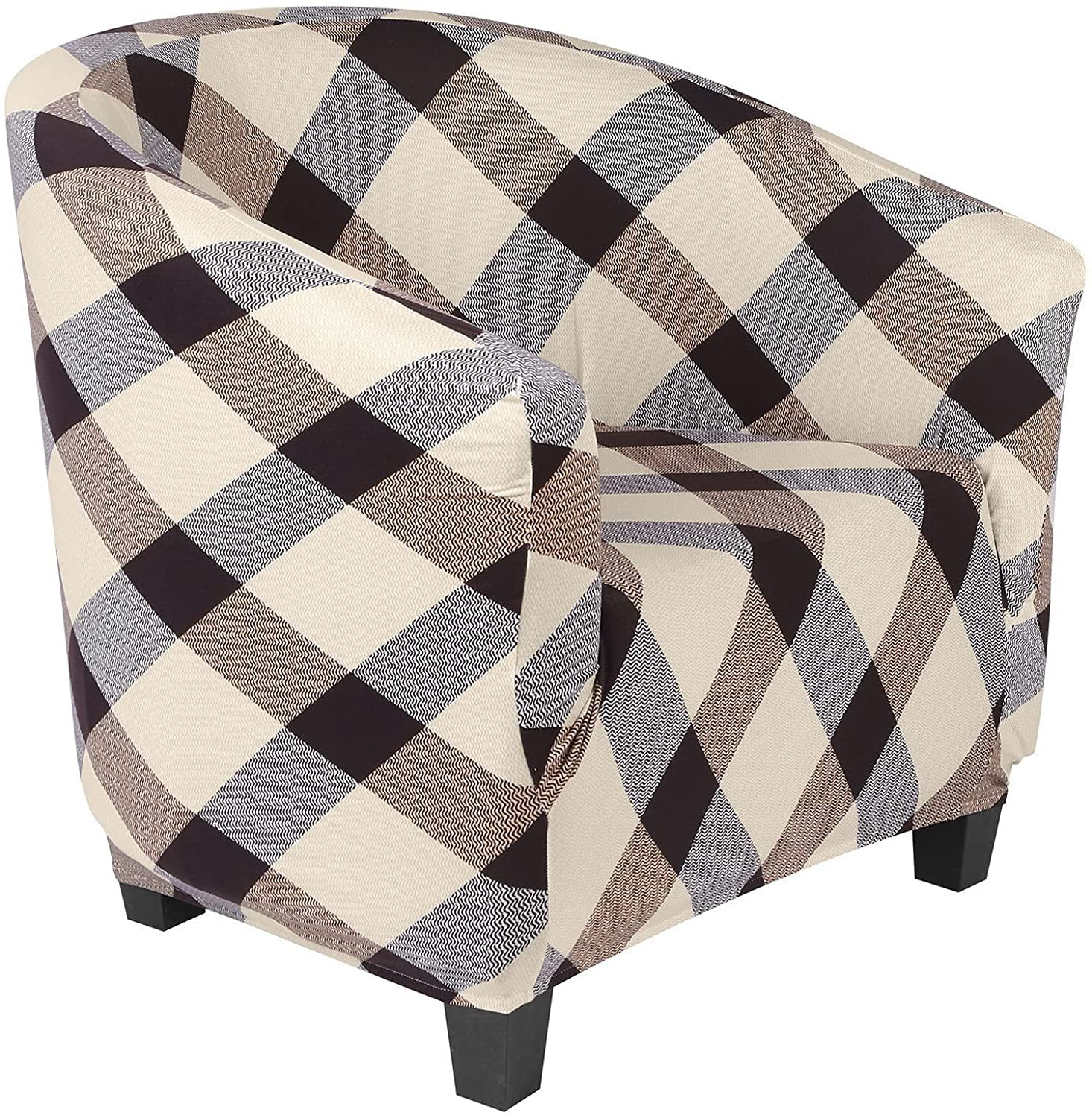 Stretch Spandex Removable Geometric Pattern Armchair Club Chair Slipcover 