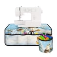 thumbnail image 2 of ZIATUBLE Xmas Snowman Sewing Machine Pad Organizer Snowflakes Sewing Machine Muffling Mat Washable Sewing Machine Pad for Table with Detachable Pouch Sewing Home Decoration, 2 of 5