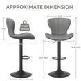 thumbnail image 3 of Hawsaiy Modern Swivel Bar Stools Set of 2, Faux Leather Upholstered Counter Height Bar Chairs, Waterproof Barstools for Kitchen Island & Home Bar,Gray, 3 of 10