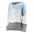 thumbnail image 6 of IROINNID Reduced Womens Sweater V-Neck Pullover Sweater Color Block Loose Mid-Length Long Sleeve Splicing Blouse Tops Sweater, 6 of 6