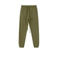 thumbnail image 3 of JUUYY Men's Fleece Lined Sweatpants Baggy Wide Straight Solid Color Trendy Leg Pants Brown XL, 3 of 4