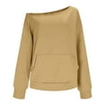 thumbnail image 6 of Heisall Womens Sweatshirt Off The Shoulder Long Sleeve Casual Sweatshits Loose Pullover Tops, 6 of 6