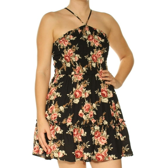 B DARLIN $59 Womens New 1039 Black Floral Shift Dress 7 Juniors B B