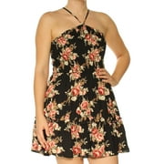 B DARLIN $59 Womens New 1039 Black Floral Shift Dress 7 Juniors B+B