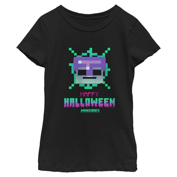 Girls Minecraft Happy Skeleton Enchanted Helmet T Shirt