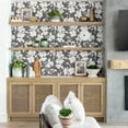 thumbnail image 3 of S4Sassy Peel & Stick Vinyl Wallpaper, Chic Floral Print Wallpaper Contact Paper Waterproof- Grey, 25"x240", Finish, Removable Wall Covering for Home Decor in Bedrooms, Renter Spaces, Cabinets, 3 of 9