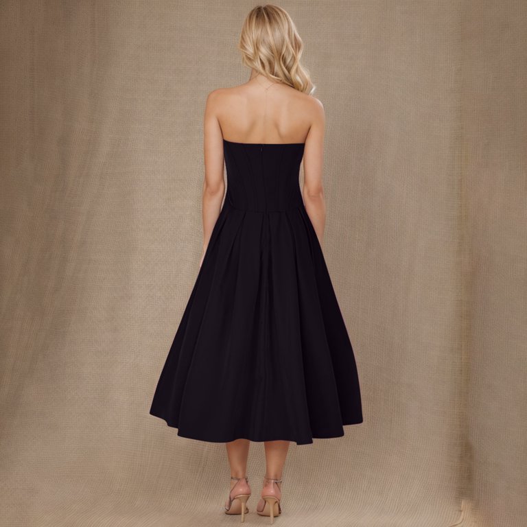 ballgown formal women's black strapless wedding dress Tuckernuck main image 0