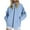 Light Blue, variant on Women's Plus Size Lightweight Waterproof Hooded Jacket with Zipper Pockets for Outdoor Mountaineering and Athletic Wear