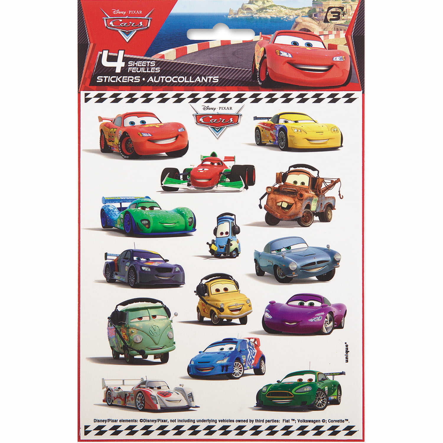 Disney Cars Sticker Sheets, 4-Count