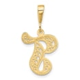 thumbnail image 3 of Diamond2Deal 14K Pendentif Initiale Lettre T en Or Jaune Script Filigrane pour Femmes, 3 of 6