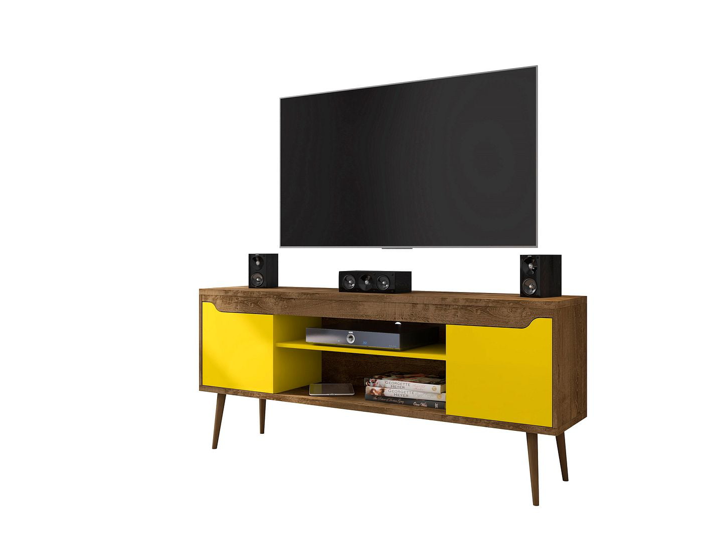 Yellow Media Stand Tv Unit Tv stand Media Tv Console White Tv Stand 