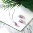 thumbnail image 4 of Gem Stone King 925 Sterling Silver Pendant and Earrings Jewelry Set Pink Moissanite Created Sapphire (6.15 Cttw), 4 of 4