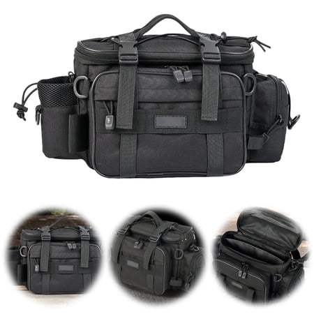 SHegdu Thickened Tackle Bags Multi-functional Lure Bag Fishing Gear Organizer (Black)