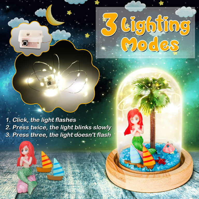 Girls Toys Gifts Age 5-12, Girls Craft Kits for 5 6 7 8 9 Year Old Kids  Birthday Gifts Mermaid Night Light Girl Toys for Kid Child Ages 6 7 8 9