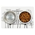 thumbnail image 1 of Black and White Pet Mat for Food and Water, Meadow Flowers with Abstract Dandelions in Countryside Artwork, Non-Slip Rubber Mat for Dogs and Cats, 18" X 12", by Ambesonne, 1 of 2