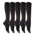 thumbnail image 1 of Meso Big Girl's Women's 5 Pairs Splendid Knee High Cotton Socks, Strong yet Soft, Cozy and Stylish Size 6-9 M158212 Black, 1 of 7