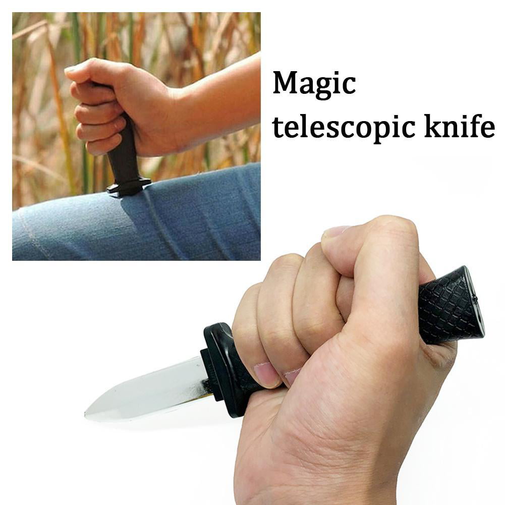 Retractable Cutter Dagger Toy Disappearing Slide Joke Fake Trick Halloween Tools 