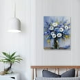 thumbnail image 3 of JRXY Blue and White Flower Wall Art, Fresh Flowers in vase Canvas Print Nature Scenery Wall Art for Living Room Bedroom Wall Painting Decoration Modern Artwork 12x16 in, 3 of 4