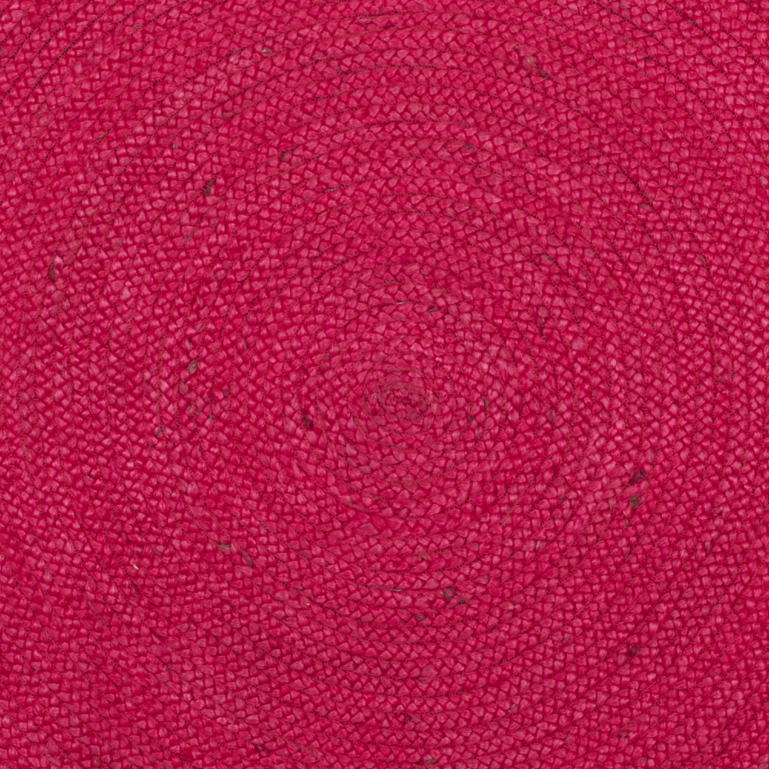 SAFAVIEH Natural Fiber Cebrail Braided Jute Area Rug, Fuchsia/Natural, 5' x 5' Round