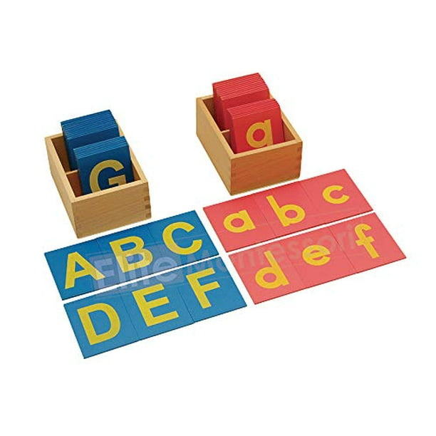 Elite Montessori Lettres de Papier de Verre à Majuscules et Minuscules avec Boîtes