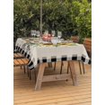 thumbnail image 3 of Outdoor Tablecloth with Umbrella Hole for Patio/Picnic/Party/Camping, Yellow Sunflowers Waterproof Table Cloth Rectangle Table Cover Washable, Summer Floral Leaves Wreath Bow Plaid Beige (60"x 102"), 3 of 8