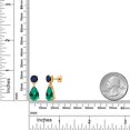 thumbnail image 3 of Gem Stone King 18K Yellow Gold Plated Silver Green Nano Emerald and Blue Sapphire Earrings for Women | 7.08 Cttw | Gemstone May Birthstone | Pear Shape 12X8MM, 3 of 4