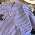 thumbnail image 5 of NOLDARES Toddler Baby Boy Clothes Solid Color Sweatshirt + Sweatpants Outfits Set 2Pcs Fall Winter Clothes Size:5-6 Y,Purple, 5 of 5