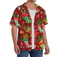 thumbnail image 4 of Xecao offers the X-mas and New Year for Men's Casual Short-sleeved Shirt, a button-up collared shirt with a pocket, perfect for beach vacations and yacht travel in the 3X-Large size., 4 of 7