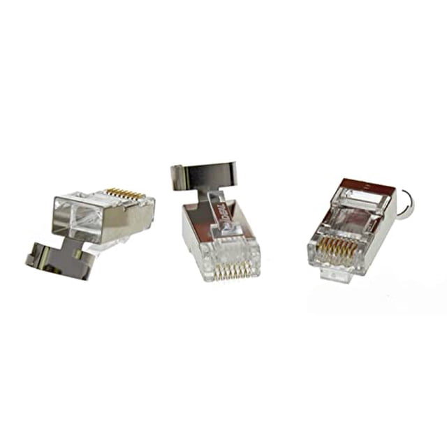 IDEAL Electrical 85-363 Shielded Feed-Thru Modular Plug Connector, Cable Connector for CAT6A/6/5e Shielded Cables, (10 Connectors)