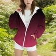 thumbnail image 2 of SEAOPEN Girls Zip Up Hoodies Teen Fleece Full-Zip Sweatshirts Jacket Casual Fashion Fall Hoodie with Pocket Red 8-9Years, 2 of 5