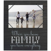 Malden Int Designs 4x6 Cordage Sentiment Picture Frame When you have family you have everything MDF Wood Elastic Cord Black