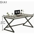 thumbnail image 2 of IBF Gray Computer Desk, Modern Writing Study Desk for Home Office, Industrial Wooden Metal Executive Work Desk, Simple Pc Gaming Laptop Workstation Computer Table in Bedroom, Light Grey Oak, 55 Inch, 2 of 7