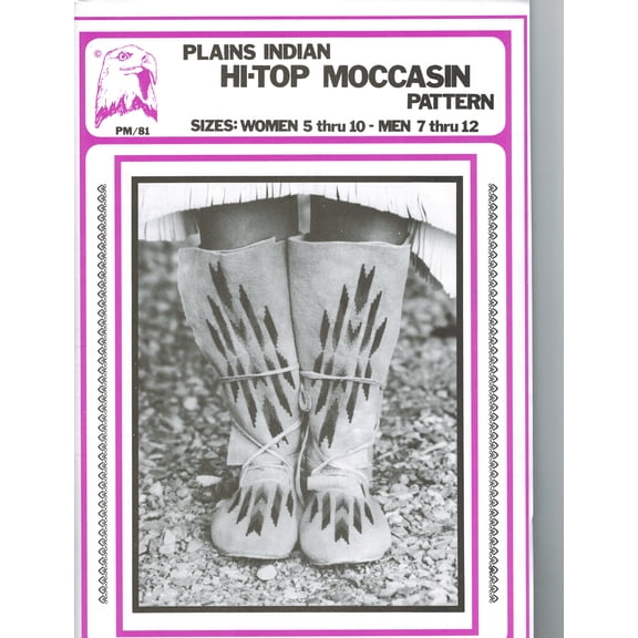 Plains Indian Hightop Moccasin Pattern