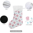 thumbnail image 3 of Floral Large Christmas Stockings, Hanging Xmas Stockings Candy Fireplace Stocking Hanging Tag with Crystal Velvet for Family Holiday Christmas Party Decorations,17.7", 3 of 7