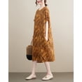 thumbnail image 4 of Women Short Sleeve Midi Length Crewneck Pockets Floral Print Casual Dress GA2592 Orange, 4 of 4