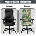 thumbnail image 4 of FKELYI Office Chair Cover Removable Computer Chair Slipcover Retro Tropiccal Palm Leaf Print Anti-Dust Swivel Chair Protector Covers for Boss Chair Armchair, Small, 4 of 6