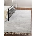 thumbnail image 2 of Unique Loom Chindi Cotton Striped Rug 8' x 11' Rectangle Light Gray/Ivory, 2 of 2