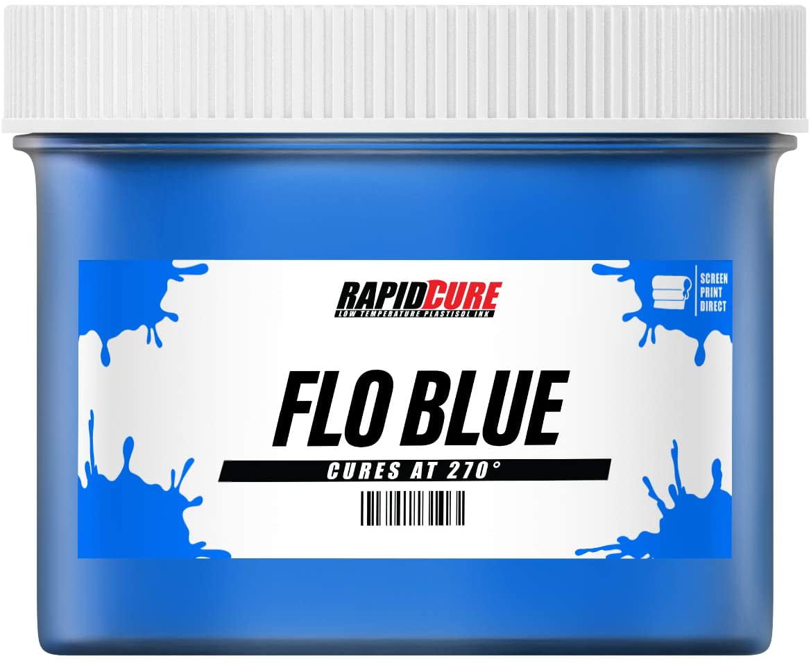 All Sizes Screen Printing Plastisol Ink Low Temp Cure Fluorescent Blue 