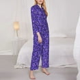 thumbnail image 3 of Yiaed New Year Snowflakes Print Pajamas Women's Long Sleeve Sleepwear Soft Button Down Loungewear Pjs Lounge Set Nightwear Womens Pajama Pants-XX-Large, 3 of 7