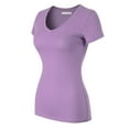 thumbnail image 3 of Made by Olivia Women's Basic Solid Multi Colors Fitted Short Sleeve T-Shirt [S-3XL], 3 of 6
