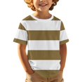 thumbnail image 5 of UACY Striped T-Shirt for Girls, Short Sleeve, Crew Neck (Coffee, 12-13 Years), 5 of 7