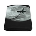 thumbnail image 2 of CADecor Flying Bird of Paradise Hummingbird Moon Night Throw Blanket Bed Sofa Blanket 58x80 inches, 2 of 3